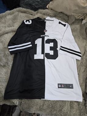 Split Black and White Cowboys Jersey with Number 13, NEW